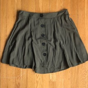 Button front skater skirt